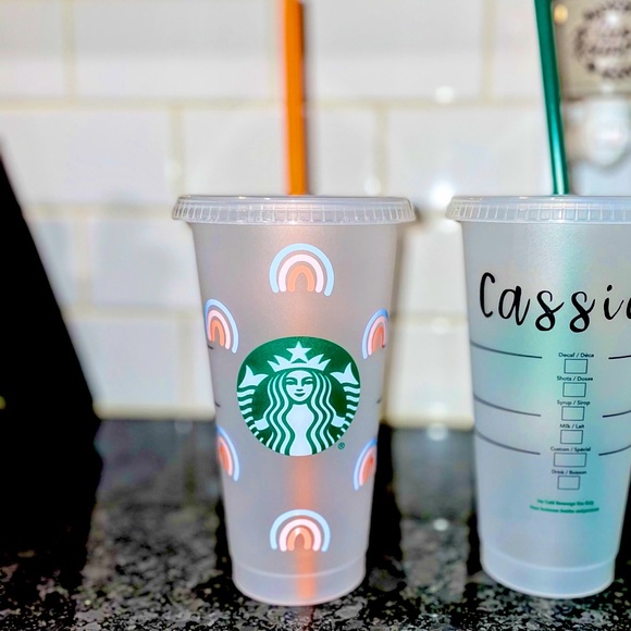 Rainbow reusable cold cup
